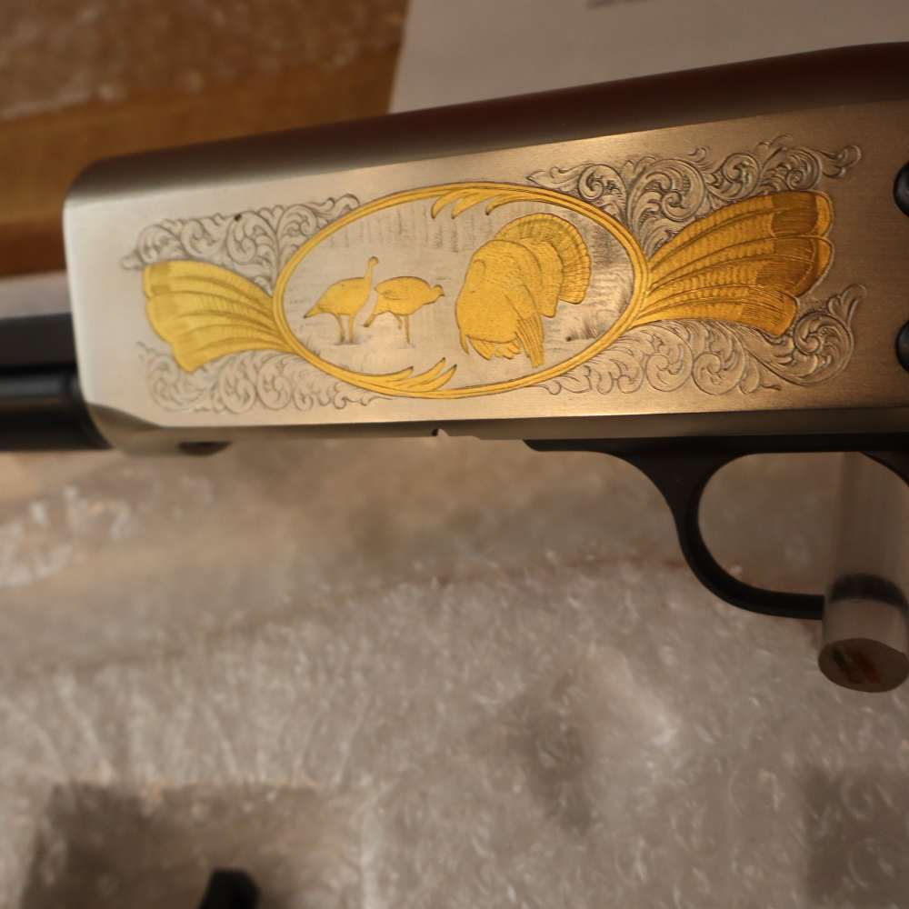 ITHACA Model 37 12ga. 2000 Supreme NWTF Grade Gold/SS/Blue -img-17