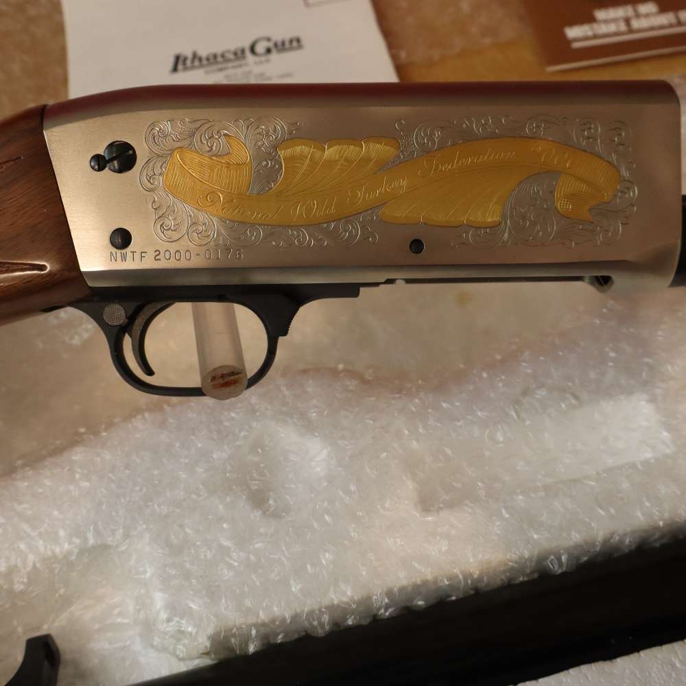 ITHACA Model 37 12ga. 2000 Supreme NWTF Grade Gold/SS/Blue -img-13