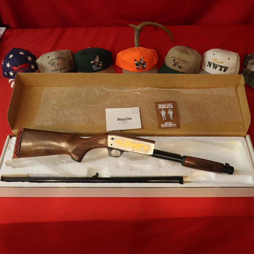ITHACA Model 37 12ga. 2000 Supreme NWTF Grade Gold/SS/Blue -img-1