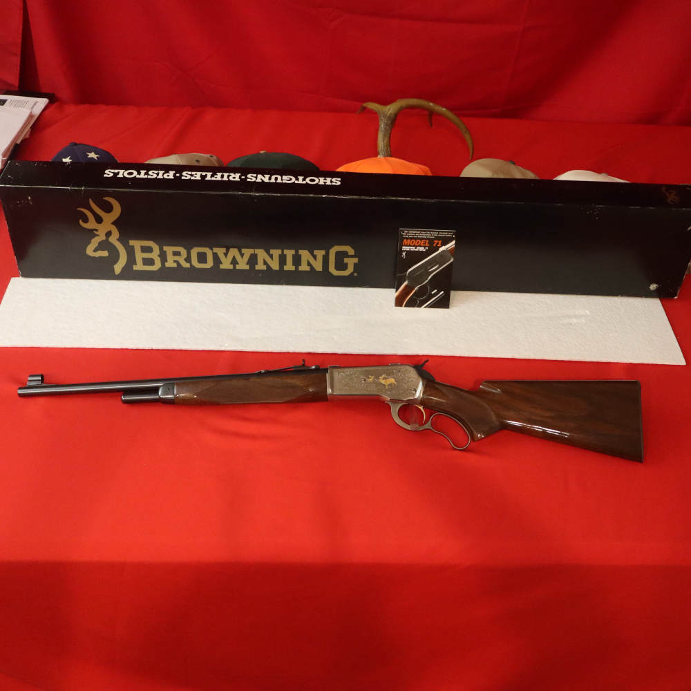 RARE Browning 71 High Grade Engraved .348 Win. Original Box NOS-img-1