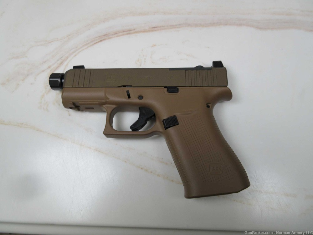 Glock 43X 9mm MOS 2-15rd mags 4.3" threaded barrel FDE Shark Coast Debo-img-1