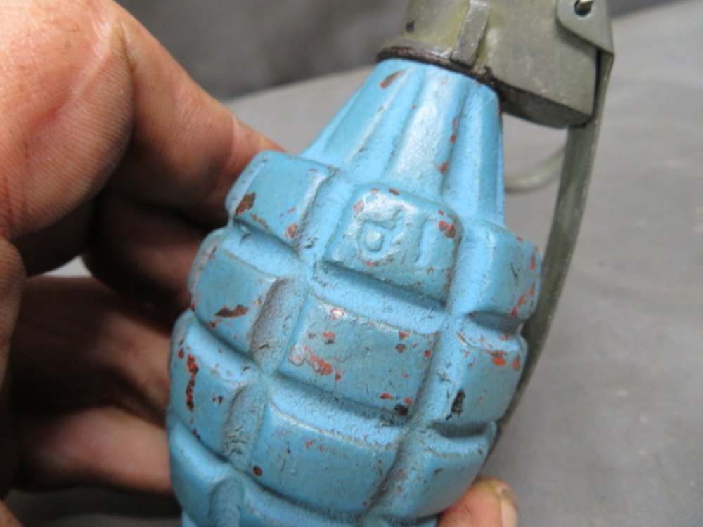 WWII-KOREAN WAR ERA US M21 PRACTICE TRAINING GRENADE-NICE PAINT-img-4