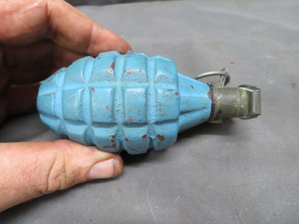 WWII-KOREAN WAR ERA US M21 PRACTICE TRAINING GRENADE-NICE PAINT-img-5