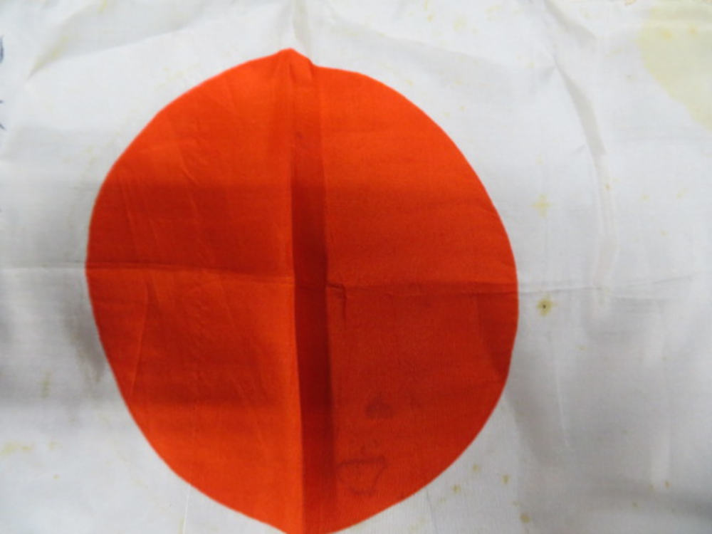WWII JAPANESE HINOMARU MEATBALL FLAG-ORIGINAL-SIGNED KANJI CHARACTERS-img-4