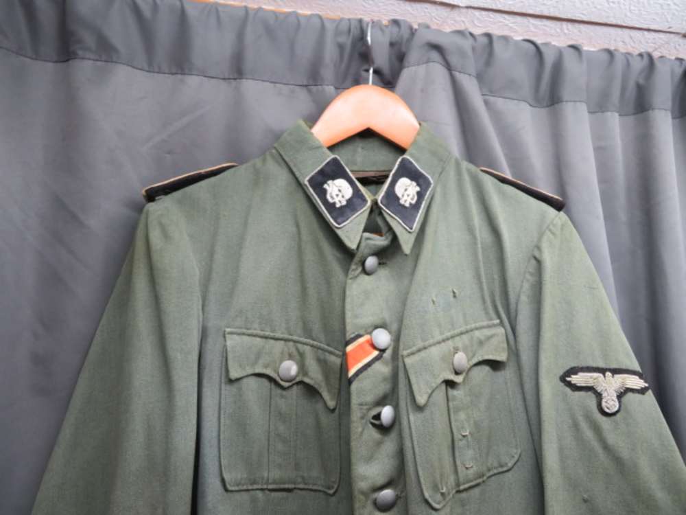 WWII GERMAN OFFICER’S TAILORED TUNIC W/REPRODUCTION WAFFEN SS INSIGNIA-NICE-img-2