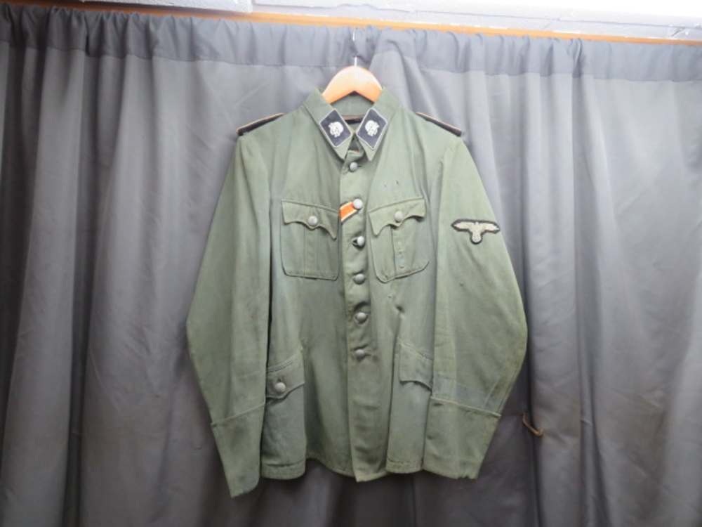 WWII GERMAN OFFICER’S TAILORED TUNIC W/REPRODUCTION WAFFEN SS INSIGNIA-NICE-img-1
