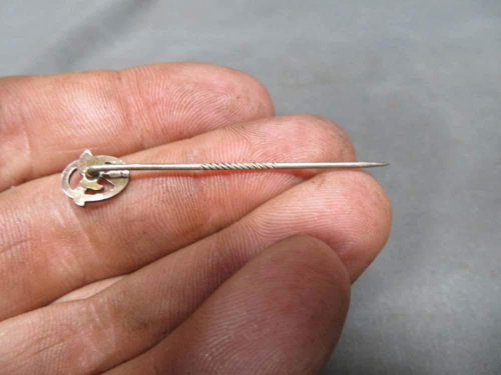 WWII GERMAN LUFTWAFFE OBSERVERS BADGE STICKPIN-NICE DETAIL & FINISH-img-4