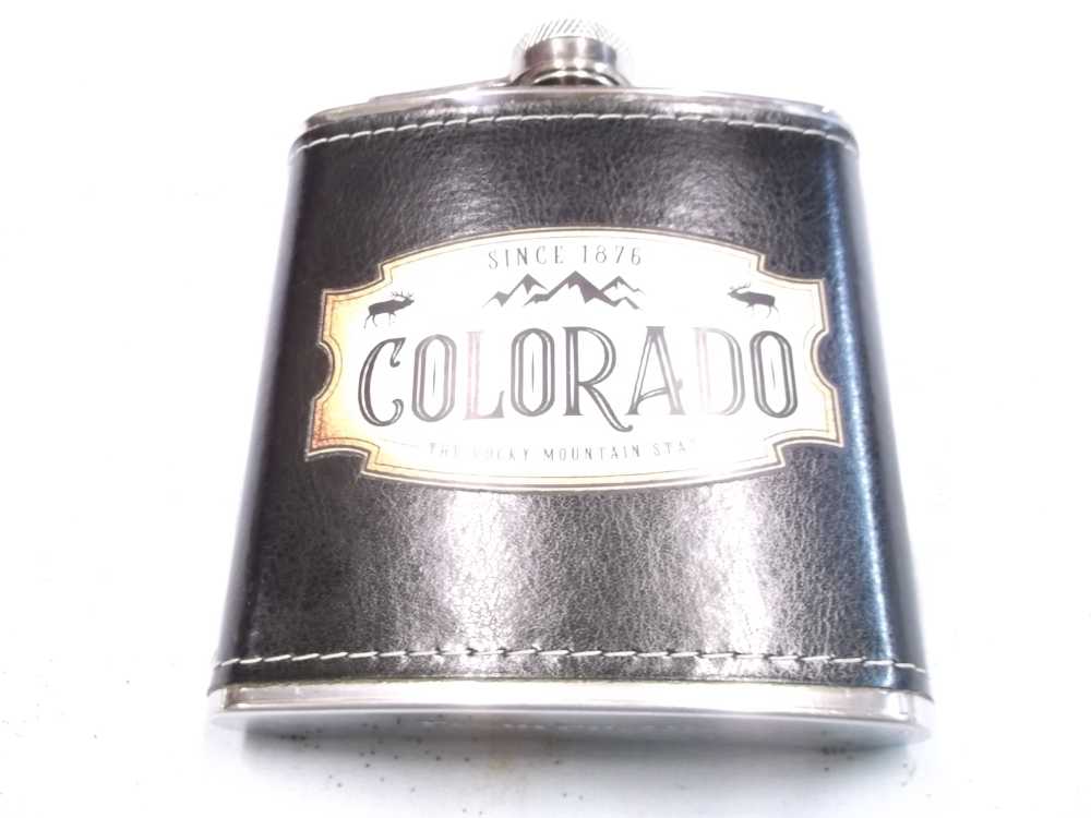 WHISKY OR WATER FLASK 6oz. STAINLESS STEEL WATER TIGHT. NEW -img-0