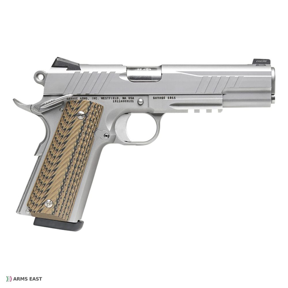 Savage Arms 1911 Govt Style Rail 45 ACP 8rd Stainless-img-0