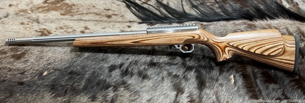 NEW VOLQUARTSEN CUSTOM DELUXE 17 HMR RIFLE, BROWN SPORTER STOCK -img-2