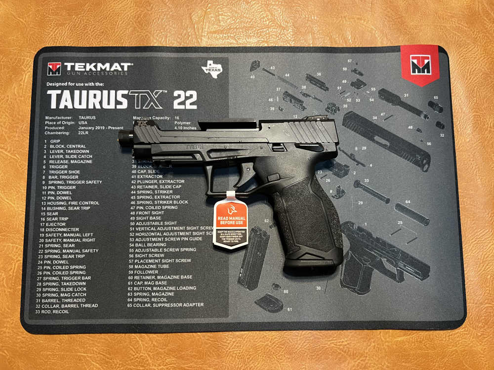 Taurus TX22 Competition Threaded Barrel Frame Mount Optic Free TekMat-img-2