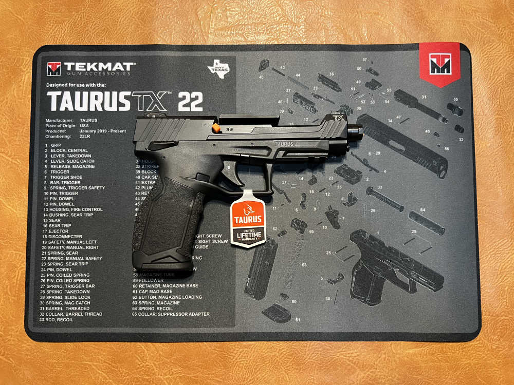 Taurus TX22 Competition Threaded Barrel Frame Mount Optic Free TekMat-img-1