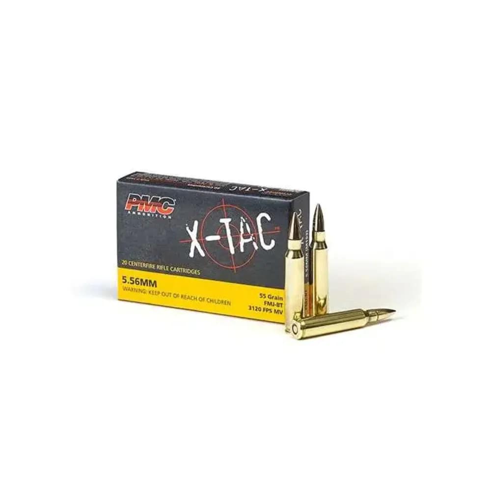PMC X-TAC 5.56NATO Rifle Ammo - 55 Grain | FMJ-BT | 20rd Box-img-1