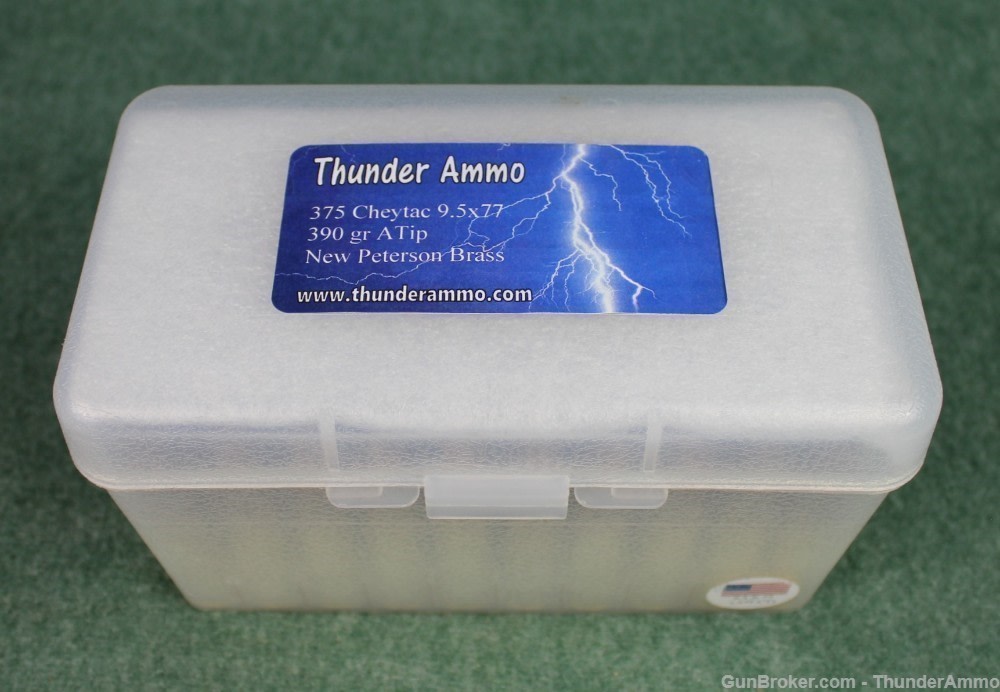 9.5x77 375 Cheytac 50 Rounds Match Thunder Ammo 390 Hornady ATip Peterson-img-0