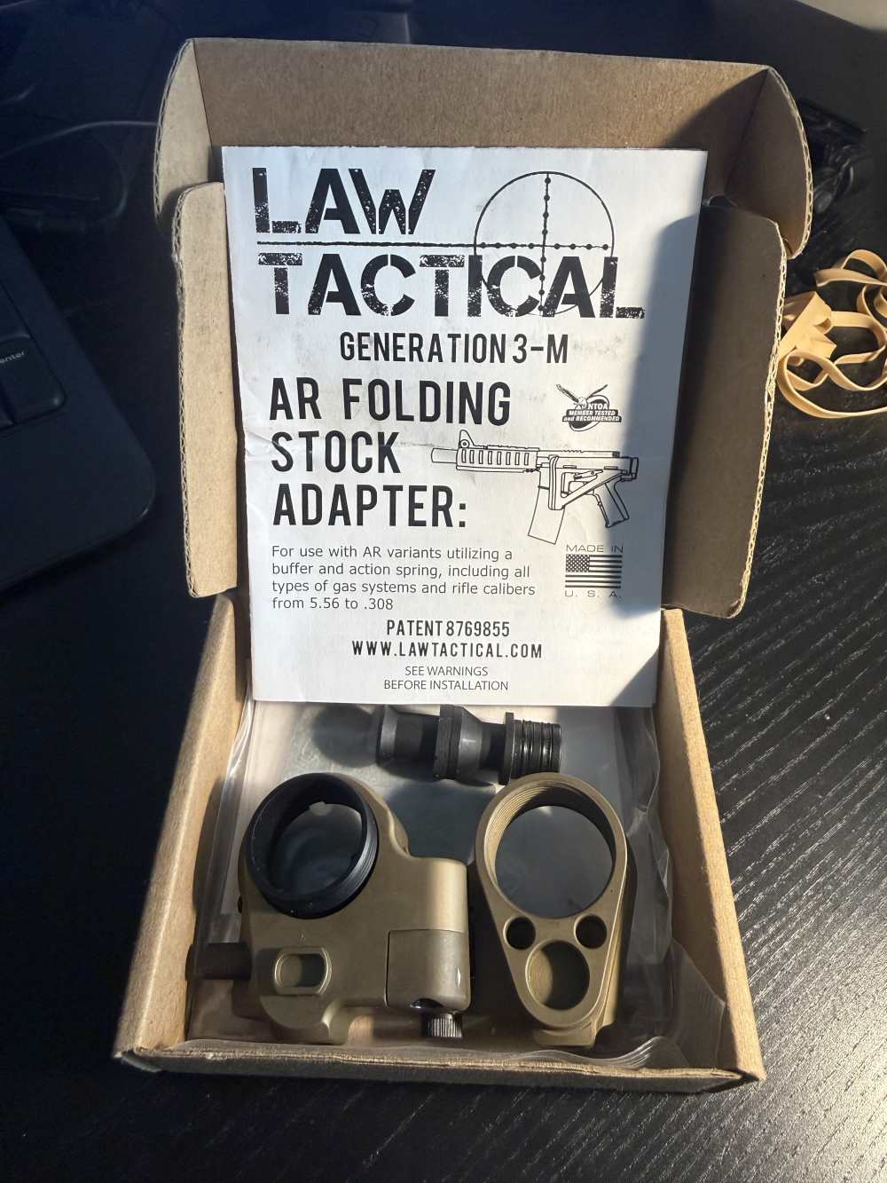 Law Tactical AR Folding Stock Adapter Gen 3M, FDE-img-0