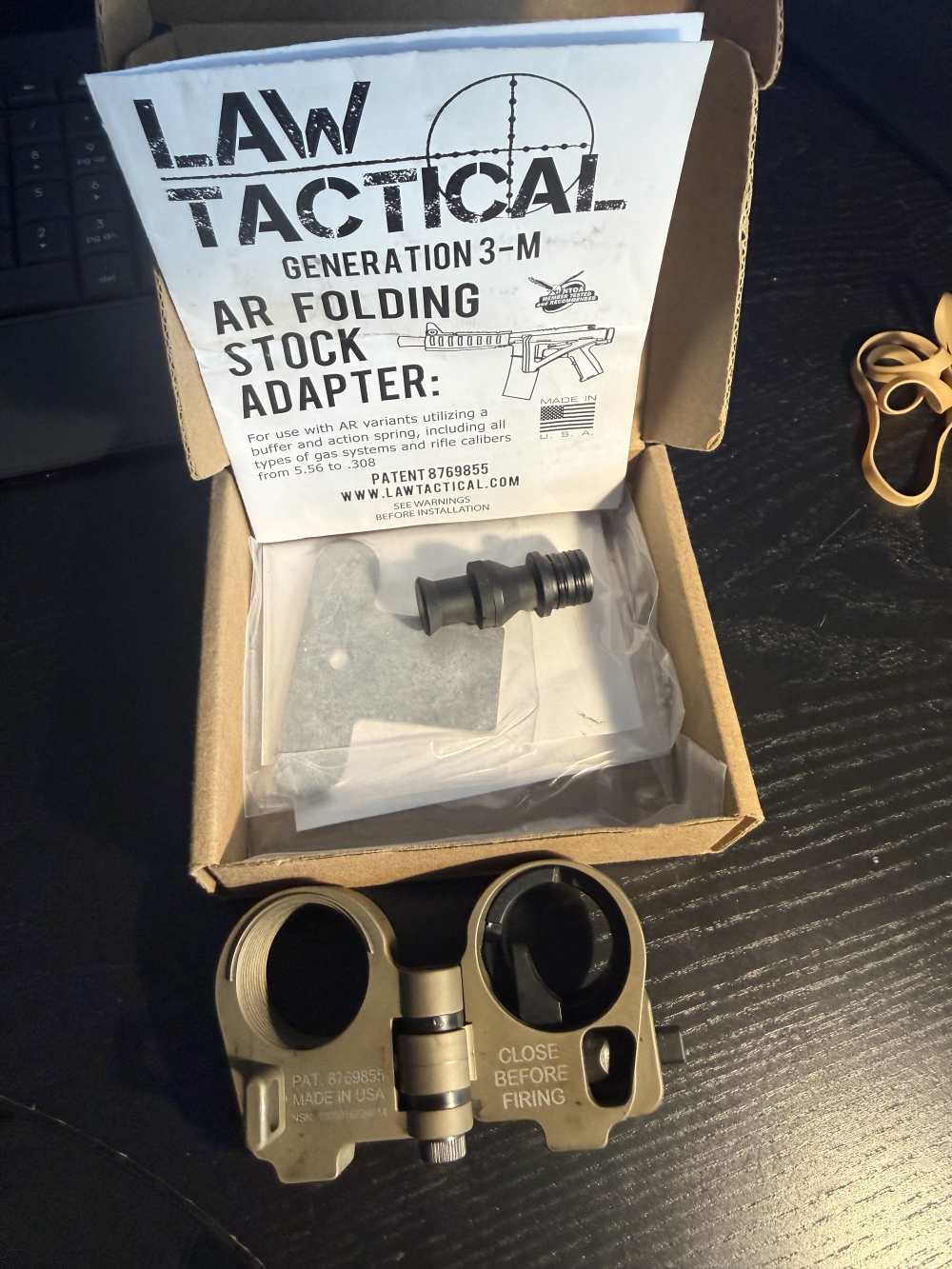 Law Tactical AR Folding Stock Adapter Gen 3M, FDE-img-3