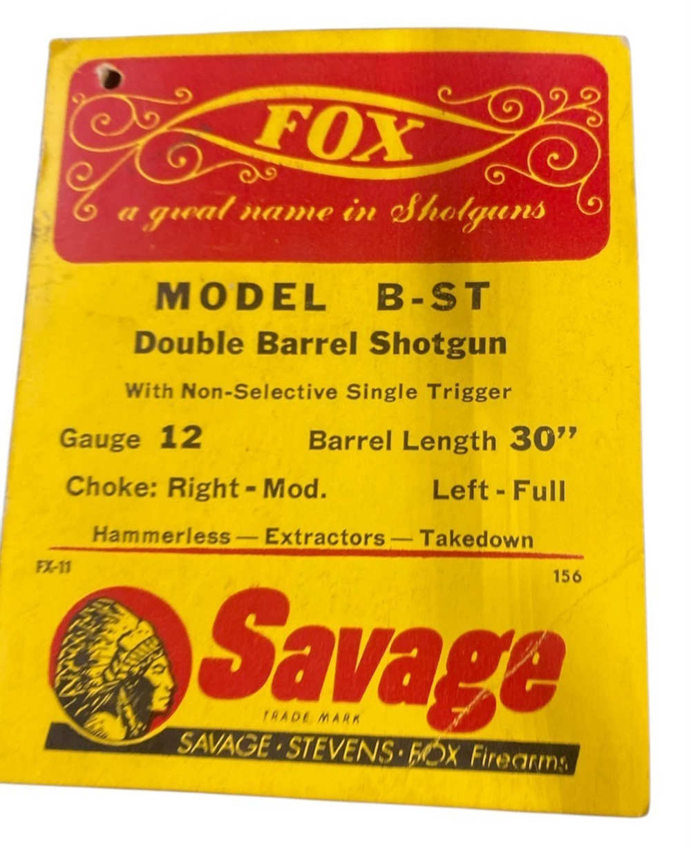Savage/Fox Model B 12 Gauge w/hangtag 30" SMALL CRACK IN STOCK-img-10