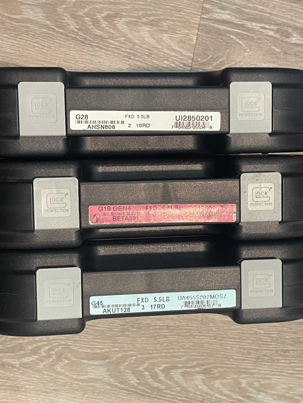 x3 Glock G43 G19 G28 - 3 Factory OEM Cases - Boxes - LOT OF 3 - NR-img-0
