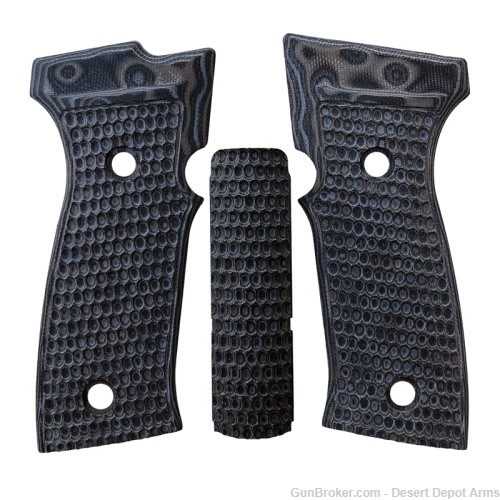 Hogue SIG Sauer P320 Piranha G10 Flat Grip Panels – G-Mascus Black/Grey-img-0
