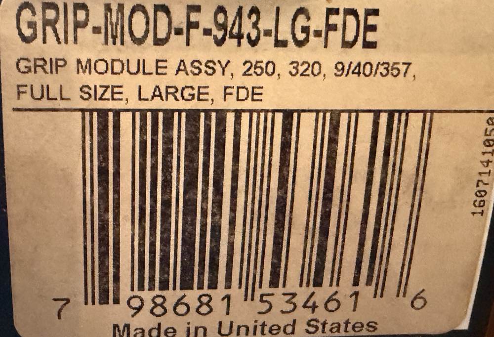 Sig Sauer Grip Module Assembly 320F 250 9mm LRG FDE NEW!-img-1