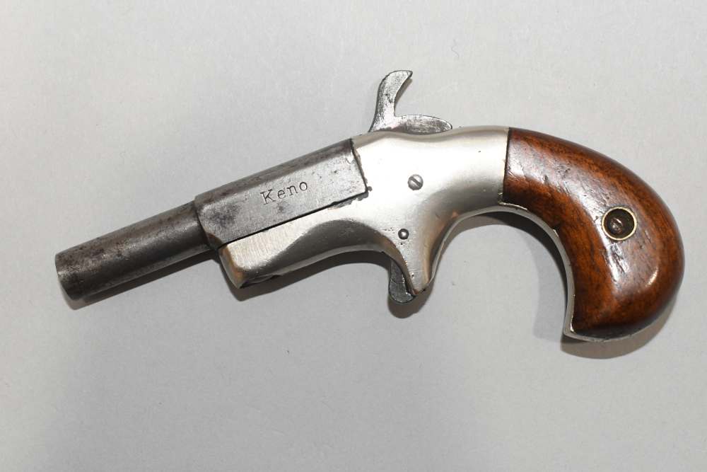 Scarce Antique Hyde & Shattuck Keno Single Shot Derringer Pistol 22 RF READ-img-5