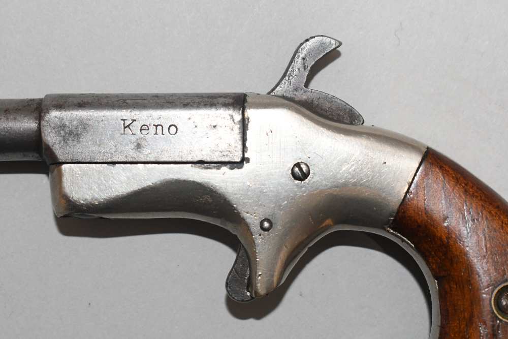 Scarce Antique Hyde & Shattuck Keno Single Shot Derringer Pistol 22 RF READ-img-7