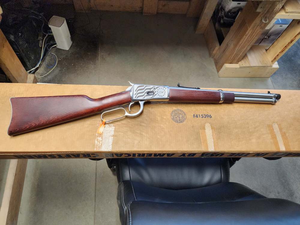 PICS! USED ROSSI LEVER R92 .44 MAGNUM 16" THREADED 1776 FLAG STAINLESS MAG-img-2