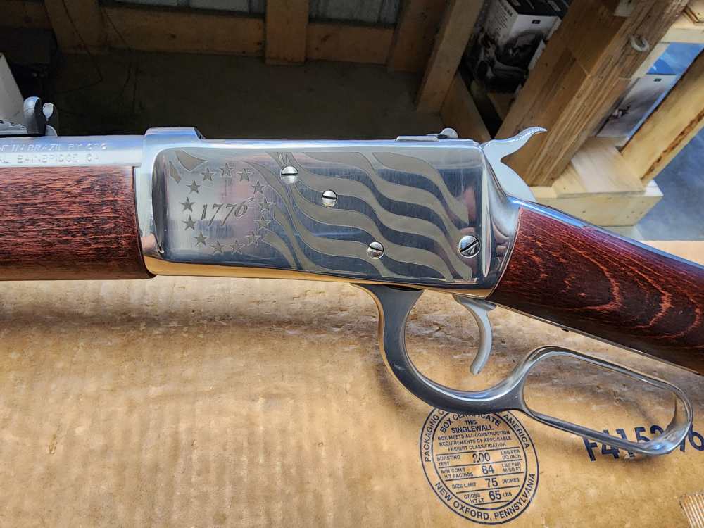 PICS! USED ROSSI LEVER R92 .44 MAGNUM 16" THREADED 1776 FLAG STAINLESS MAG-img-0
