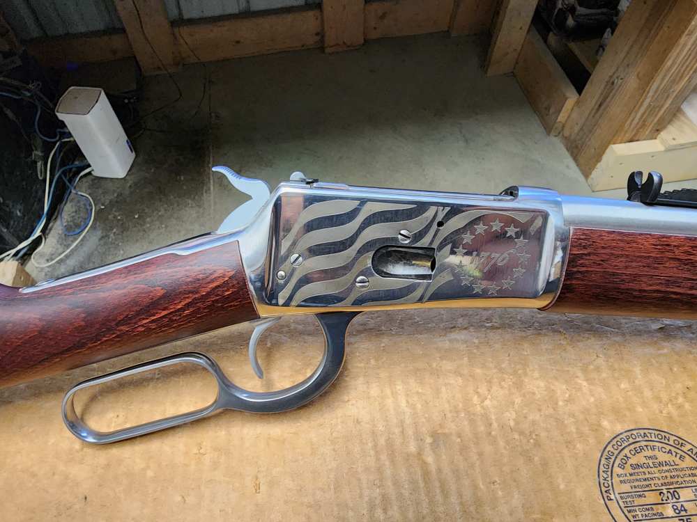 PICS! USED ROSSI LEVER R92 .44 MAGNUM 16" THREADED 1776 FLAG STAINLESS MAG-img-5