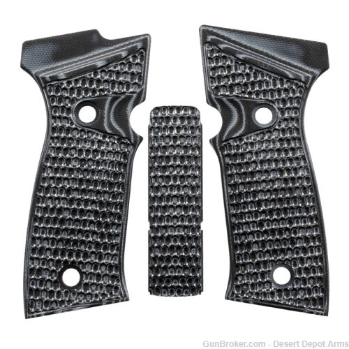 Hogue SIG Sauer P320 AXG Piranha G10 Palmswell Grip Panels G-Mascus Black-img-0