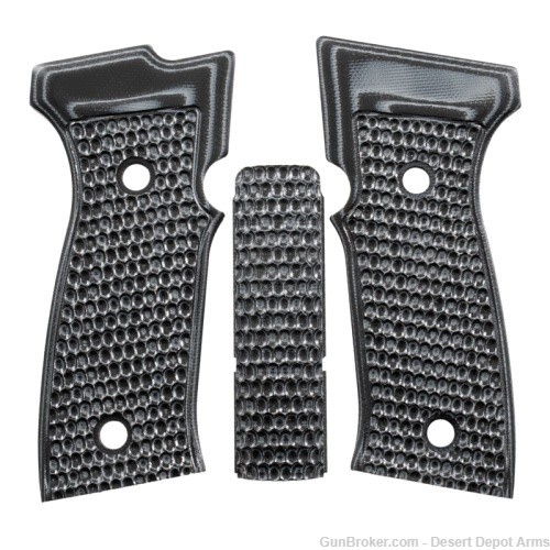 Hogue SIG Sauer P320 AXG Piranha G10 Flat Grip Panels, G-Mascus Black 48373-img-0