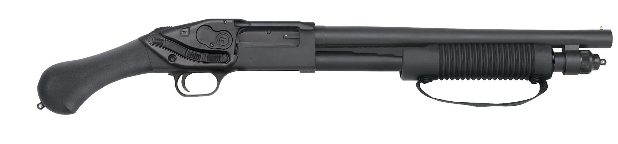 50638 Mossberg 590 Shockwave Laser Saddle 12 Gauge 14" 6rd Matte-img-0