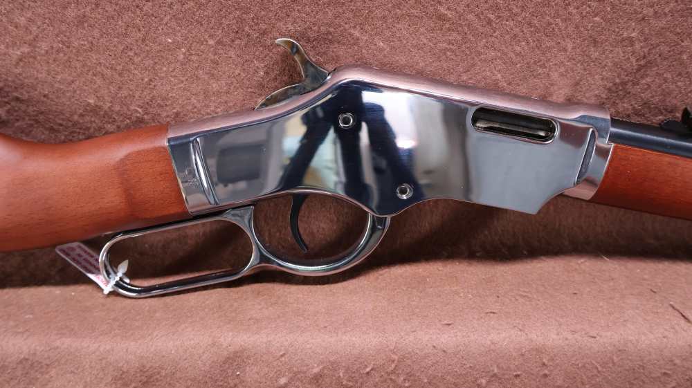 Like New Unfired Taylors & Co Silver Boy Scout 22 WMR Lever 19" BRL -img-7