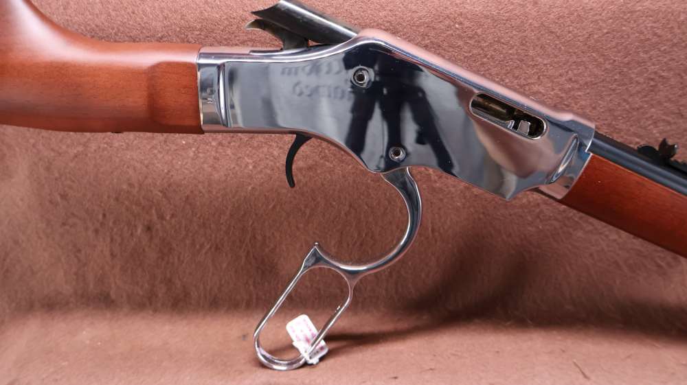 Like New Unfired Taylors & Co Silver Boy Scout 22 WMR Lever 19" BRL -img-9