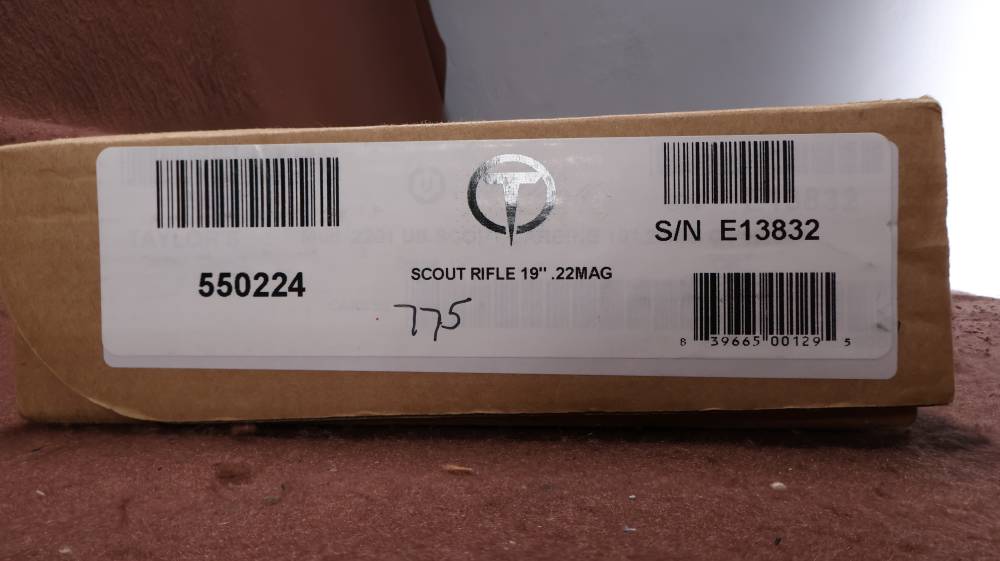 Like New Unfired Taylors & Co Silver Boy Scout 22 WMR Lever 19" BRL -img-20