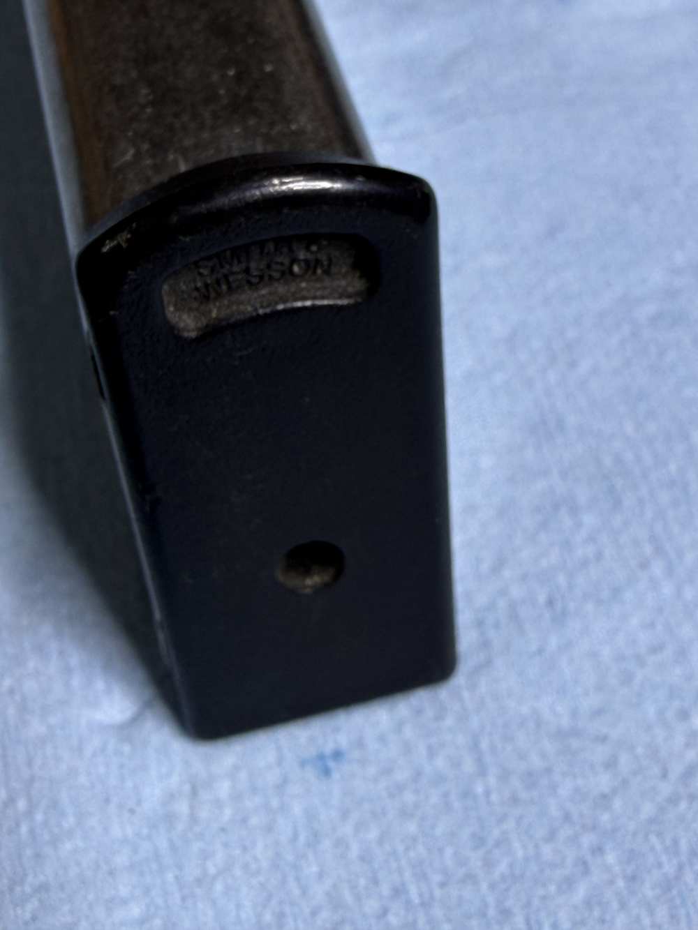146. S&W M&P9 15rd 9mm Factory Magazine SS Orange Follower Used-img-3