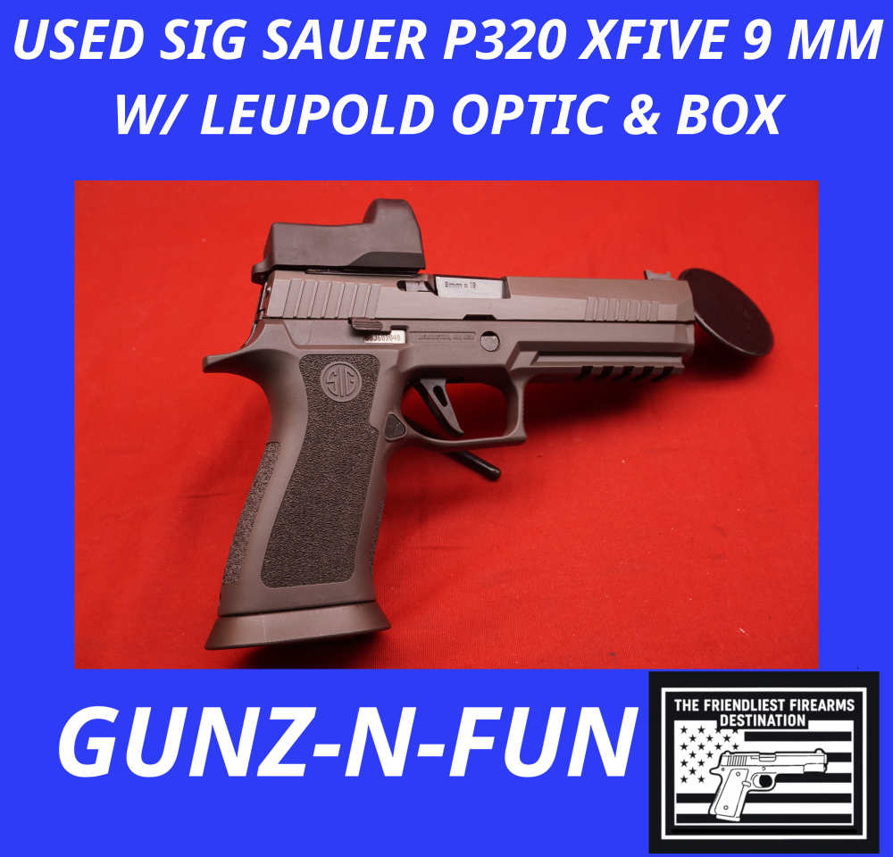 USED Sig Sauer P320 XFIVE 9 MM 5" barrel W/ Leupold DP-PRO optic & box-img-0