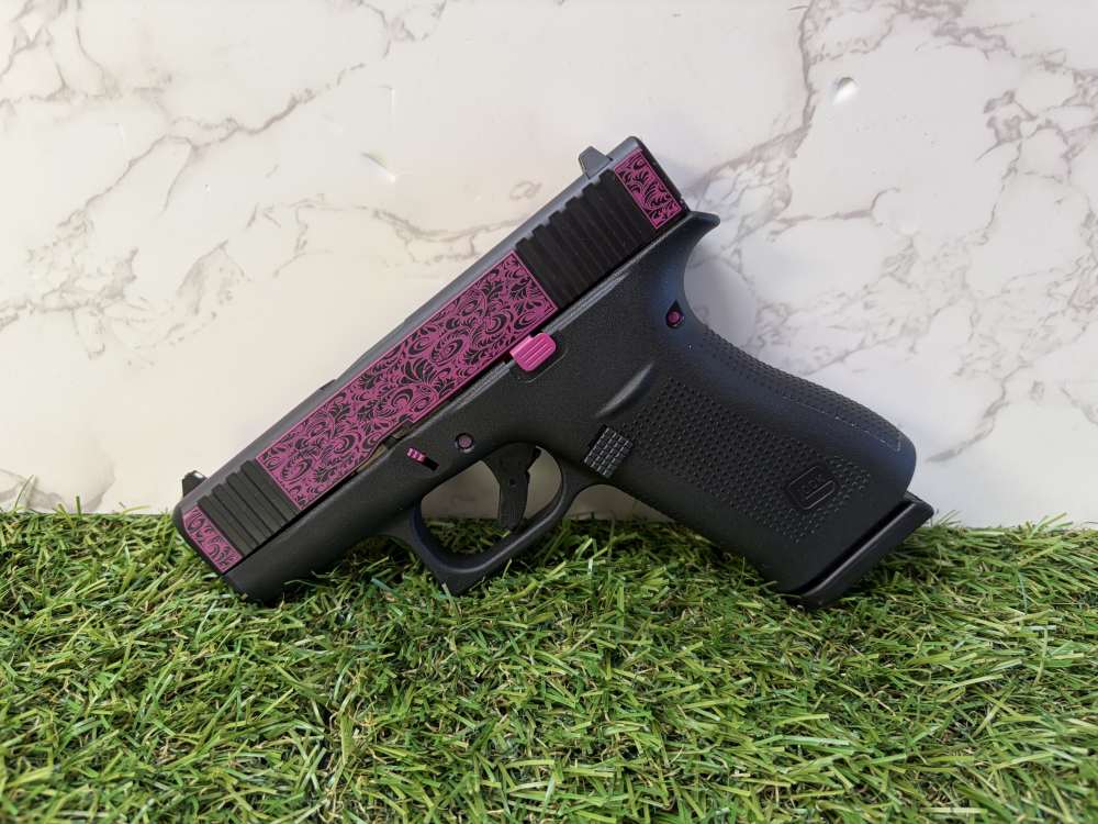 Glock 43X Pink Scroll Cerakote -9MM- Penny Start-img-1