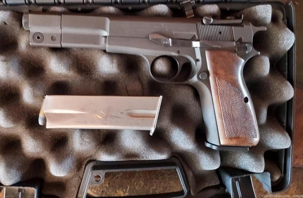 belgian browning hi power 9mm model  gp competition  semi auto pistol-img-3