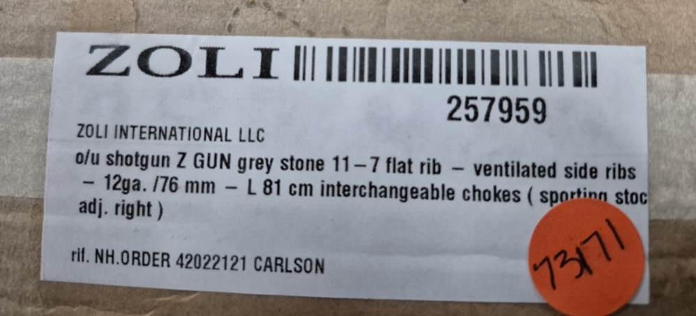 NIB ZOLI Z-SPORT GREY STONE 12GA 32" CASE-img-17