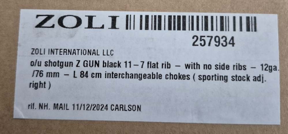 NIB ZOLI Z-SPORT BLACK 12GA 32" CASE-img-19