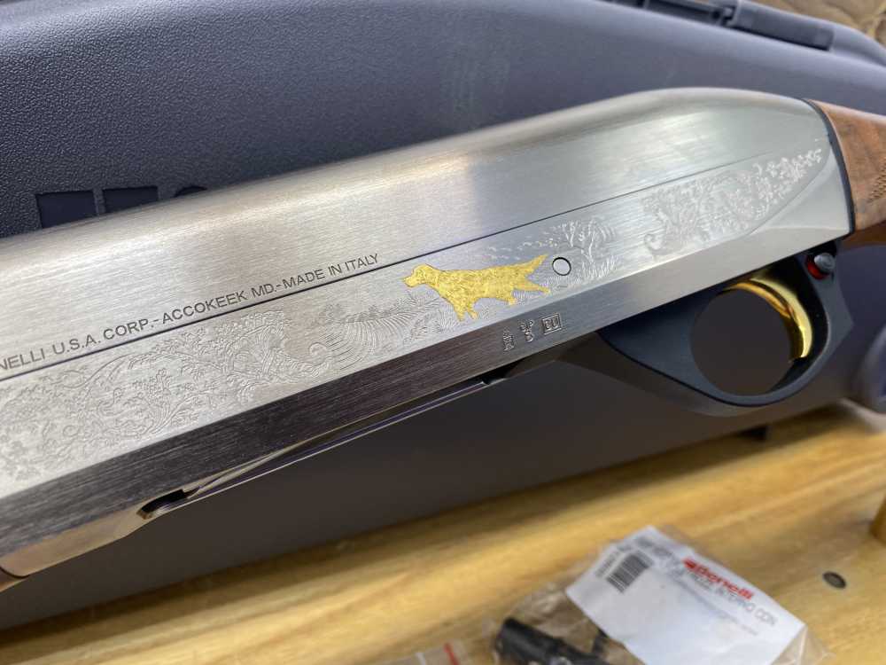Benelli Duca Di Montefeltro 20 GA Blue 24" *BEAUTIFULLY ENGRAVED SHOTGUN*-img-2