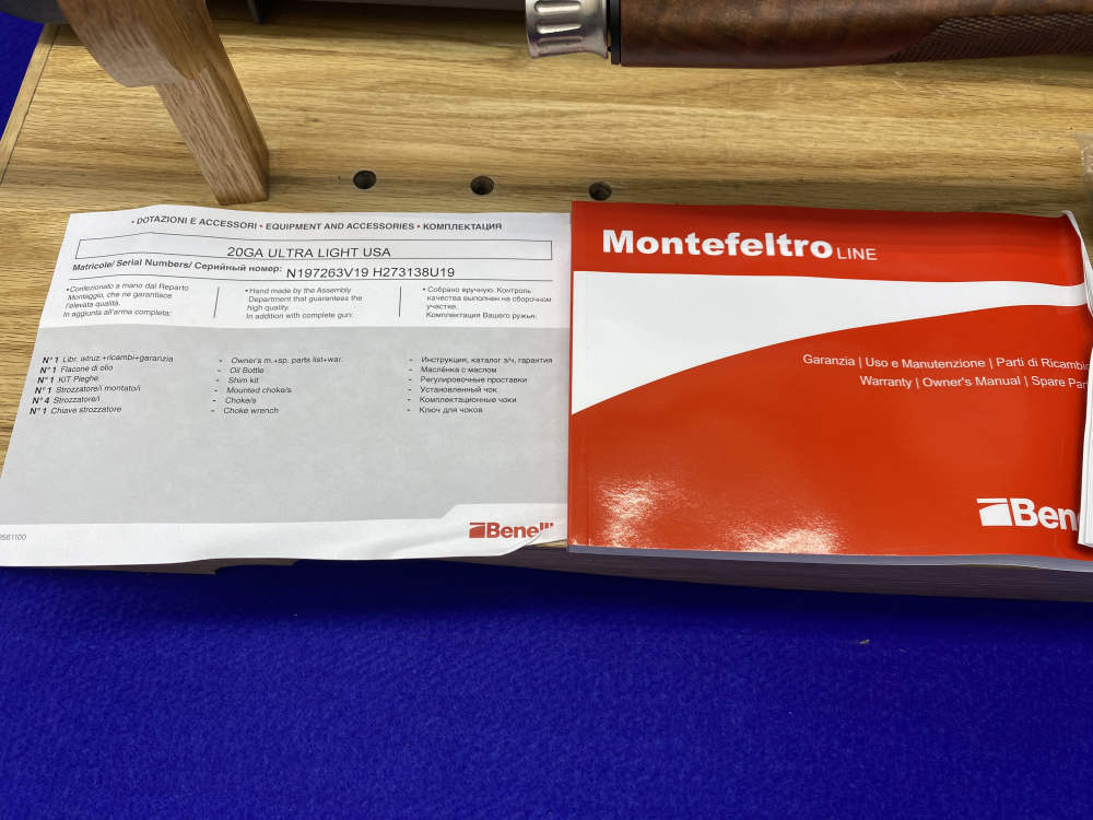 Benelli Duca Di Montefeltro 20 GA Blue 24" *BEAUTIFULLY ENGRAVED SHOTGUN*-img-4