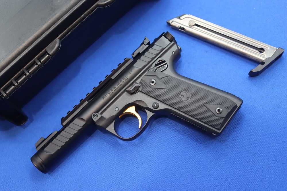 Ruger Model 22/45 LITE MKIV Pistol 22 Black & Gold 22LR 4.4" Threaded 43956-img-1