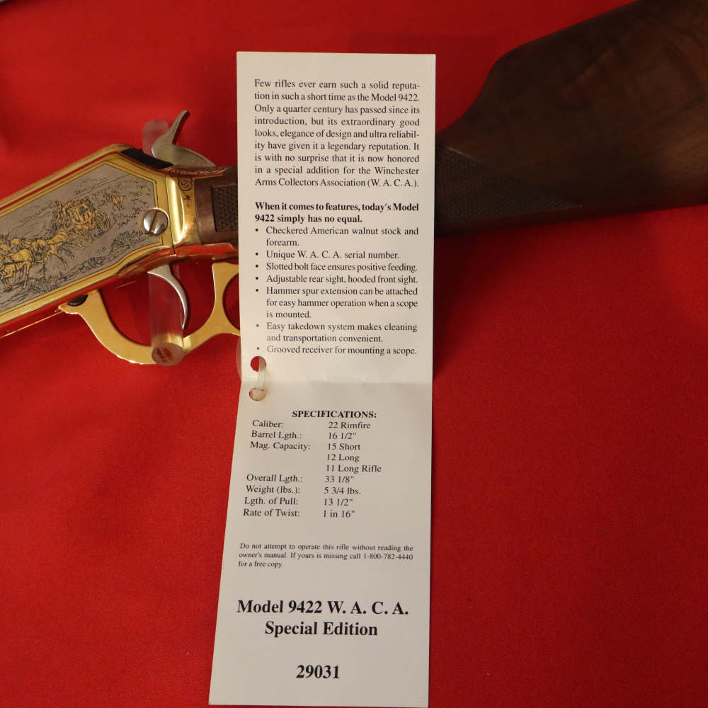WINCHESTER 9422 WACA TRAPPER Gold Engraved-img-8