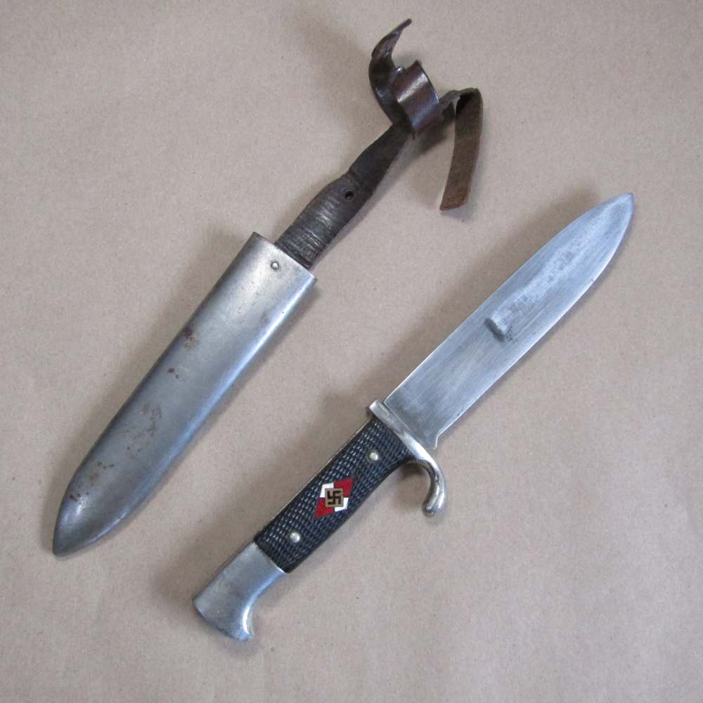 WW2 German HJ Youth Dagger Rare Maker Puma Solingen Geschutzt W27-img-0
