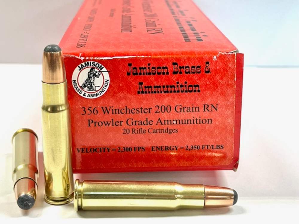 Jamison 356 Winchester 200gr Jacketed Round Nose Soft Point 20 Rounds New!-img-0