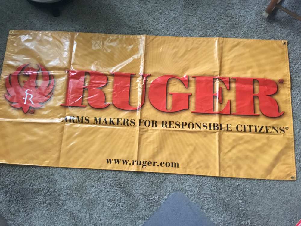 Vintage Ruger 72”x34 1/2” hanging banner Rare New Unused-img-0