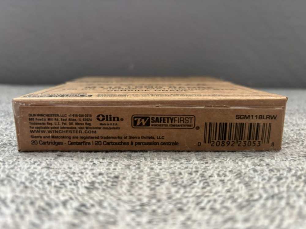 2 boxes  Winchester 7.62X51mm M118 Long Range 175gr Sierra Matchking BTHP -img-1