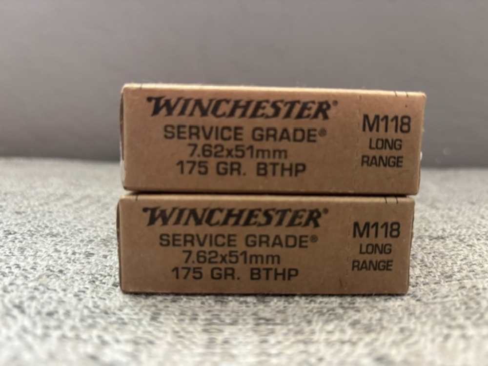 2 boxes  Winchester 7.62X51mm M118 Long Range 175gr Sierra Matchking BTHP -img-4